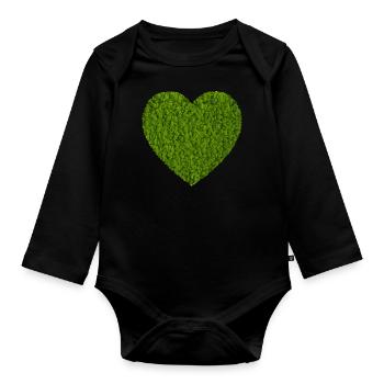 Coeur de mousse Nature Amour - Body Bébé bio manches longues - noir - Devant
