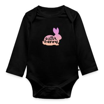 Schwester - Baby Bio-Langarm-Body - Schwarz - Vorne