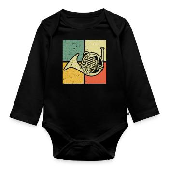Français corniste Français corniste Français corniste - Body Bébé bio manches longues - noir - Devant