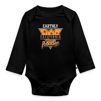 Summer Waves Summer Holiday Nice - Organic Longsleeve Baby Bodysuit - black - Front