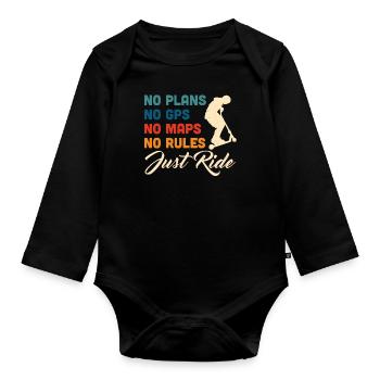 Scooter Scooter Scooter Gift - Organic Longsleeve Baby Bodysuit - black - Front