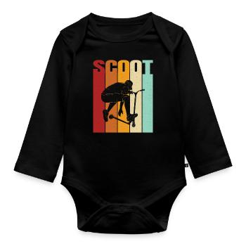Scooter Scooter Scooter Gift - Organic Longsleeve Baby Bodysuit - black - Front