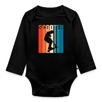 Scooter Scooter Scooter Gift - Organic Longsleeve Baby Bodysuit - black - Front