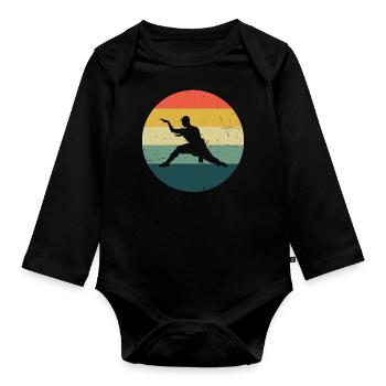 Wushu Men's Kungfu Kung Fu Women's Martial Arts - Organic Longsleeve Baby Bodysuit - black - Front