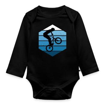 bmx jungen Damen Bike Radfahren bmx bmx fahrrad - Baby Bio-Langarm-Body - Schwarz - Vorne