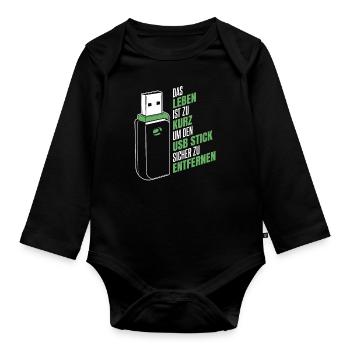 Entwickler Coder Programmierer USB - Baby Bio-Langarm-Body - Schwarz - Vorne
