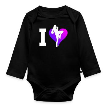 Men's Thai Boxing Women Muay Thai Thaiboxing - Organic Longsleeve Baby Bodysuit - black - Front