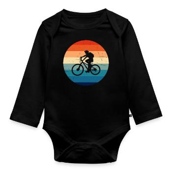 MTB Women Men Mountain Bike Mountain Bike - Organic Longsleeve Baby Bodysuit - black - Front