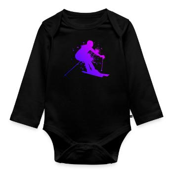 Ski Hommes Skieurs Ski Sports d’hiver - Body Bébé bio manches longues - noir - Devant