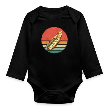 Maize Corncob Farmer - Organic Longsleeve Baby Bodysuit - black - Front
