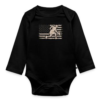 Men's Pickleball Sports Funny Pickleball Design - Organic Longsleeve Baby Bodysuit - black - Front