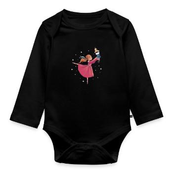 Ballet Ballerine Ballet Danseuse Danse Cadeau - Body Bébé bio manches longues - noir - Devant