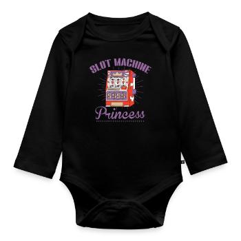 Machine à sous, Joueur, Jeux d’argent - Body Bébé bio manches longues - noir - Devant