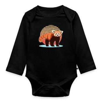 Red Panda Red Pandas Red Panda Gift - Organic Longsleeve Baby Bodysuit - black - Front