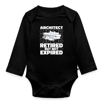 Architecte architecte à la retraite - Body Bébé bio manches longues - noir - Devant