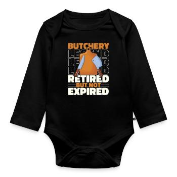 Butcher Butcher Butcher Retired - Organic Longsleeve Baby Bodysuit - black - Front