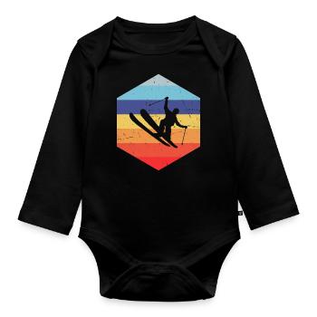 Ski acrobatique hommes Saut à ski - Body Bébé bio manches longues - noir - Devant