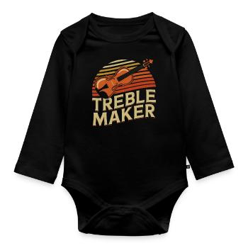 Violoniste Violoniste Pun Treble Maker - Body Bébé bio manches longues - noir - Devant