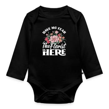 Fleuriste N’ayez pas peur Fleuriste - Body Bébé bio manches longues - noir - Devant