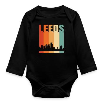 Leeds - Organic Longsleeve Baby Bodysuit - black - Front