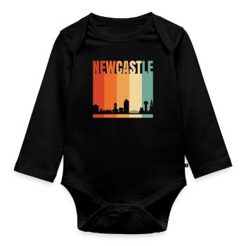 Newcastle - Organic Longsleeve Baby Bodysuit - black - Front