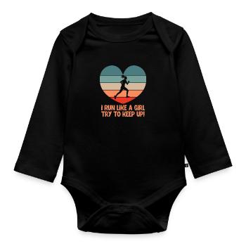 Courir - Body Bébé bio manches longues - noir - Devant