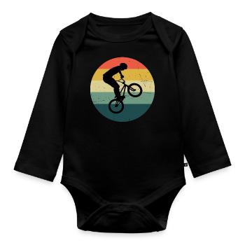 BMX Boys BMX Bike Men's BMX Bike Cycling - Organic Longsleeve Baby Bodysuit - black - Front