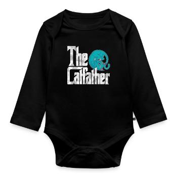 Cat Dad The Catfather Crazy Cat Father Kitty Daddy - Body Bébé bio manches longues - noir - Devant
