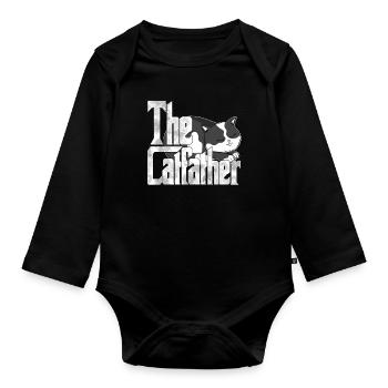 Cat Dad The Catfather Crazy Cat Father Kitty Daddy - Body Bébé bio manches longues - noir - Devant