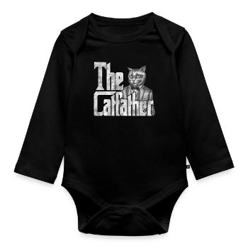 Cat Dad The Catfather Crazy Cat Father Kitty Daddy - Body Bébé bio manches longues - noir - Devant