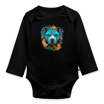 American Staffordshire Terrier - Organic Longsleeve Baby Bodysuit - black - Front
