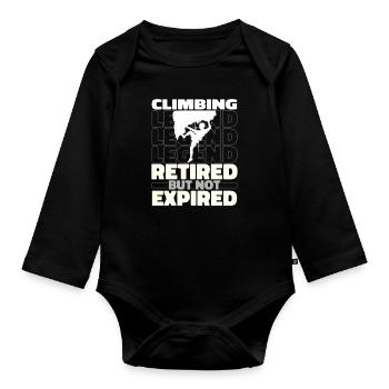 Klettern Kletterer Im Ruhestand - Baby Bio-Langarm-Body - Schwarz - Vorne