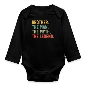 Bruderherz Beste Freunde Bruder Geschenkidee - Baby Bio-Langarm-Body - Schwarz - Vorne