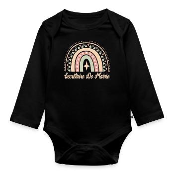 Cadeau Secrétaire De Mairie. secrétaire de mairie. - Body Bébé bio manches longues - noir - Devant
