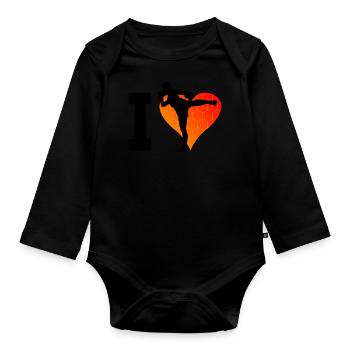 Thai boxers Thai boxing Muay Thai Thai boxing - Organic Longsleeve Baby Bodysuit - black - Front