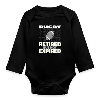 Rugby Im Ruhestand - Baby Bio-Langarm-Body - Schwarz - Vorne
