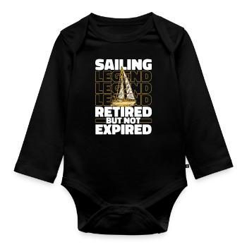 Sailing Sailors Retired Sailboat - Organic Longsleeve Baby Bodysuit - black - Front