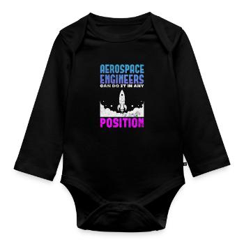 Space Engineer Aeronautical Engineer Gift - Organic Longsleeve Baby Bodysuit - black - Front