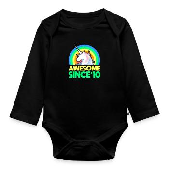 2010 13e anniversaire adolescent 13 ans cadeau - Body Bébé bio manches longues - noir - Devant