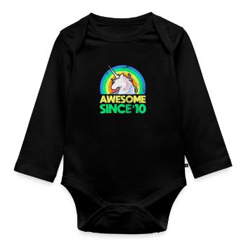 2010 - Organic Longsleeve Baby Bodysuit - black - Front