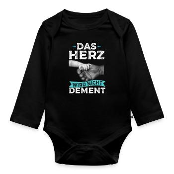 Das Herz Wird Nicht Dement Pflege Altenpfleger - Baby Bio-Langarm-Body - Schwarz - Vorne