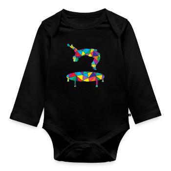 Trampolin Polygon - Baby Bio-Langarm-Body - Schwarz - Vorne