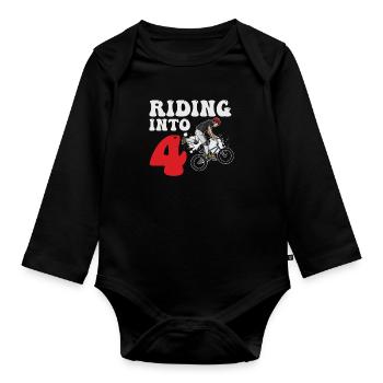 Mitfahren in 4 BMX-Rennräder, 4 Jahre alt, 4. - Baby Bio-Langarm-Body - Schwarz - Vorne