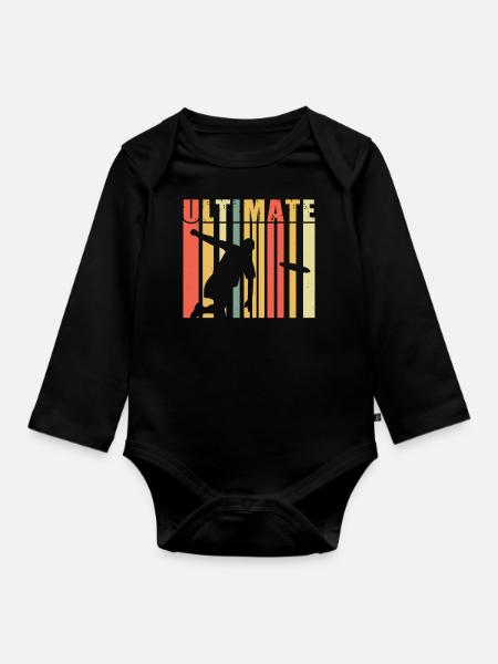 Ultimate Frisbee & Disc Golf Frisbee Design - Baby Bio-Langarm-Body - Schwarz