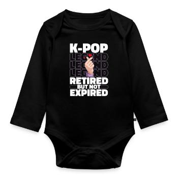K Pop Kpop Korean Pop Retraité - Body Bébé bio manches longues - noir - Devant