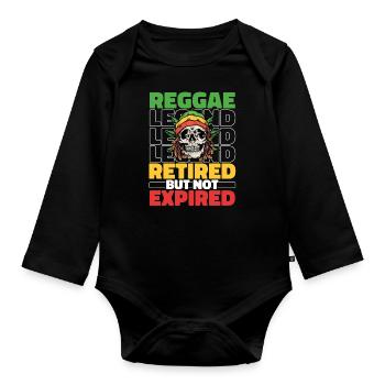 Reggae in retirement - Organic Longsleeve Baby Bodysuit - black - Front