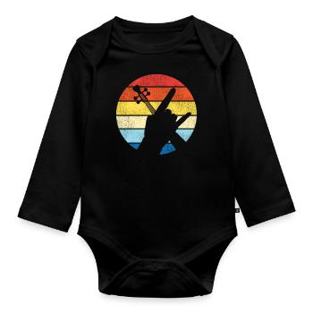 Violin Violinist Retro Vintage - Organic Longsleeve Baby Bodysuit - black - Front