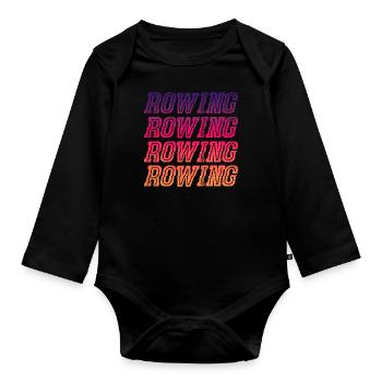 Rowing Retro - Baby Bio-Langarm-Body - Schwarz - Vorne