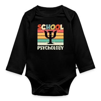 School Psychologist Gift School Psychology Therapy - Organic Longsleeve Baby Bodysuit - black - Front