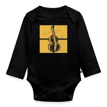 Double bass Double bass player Double bass player - Organic Longsleeve Baby Bodysuit - black - Front